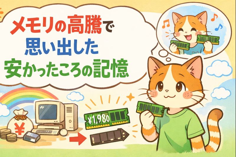 メモリの高騰で思い出した安かったころの記憶