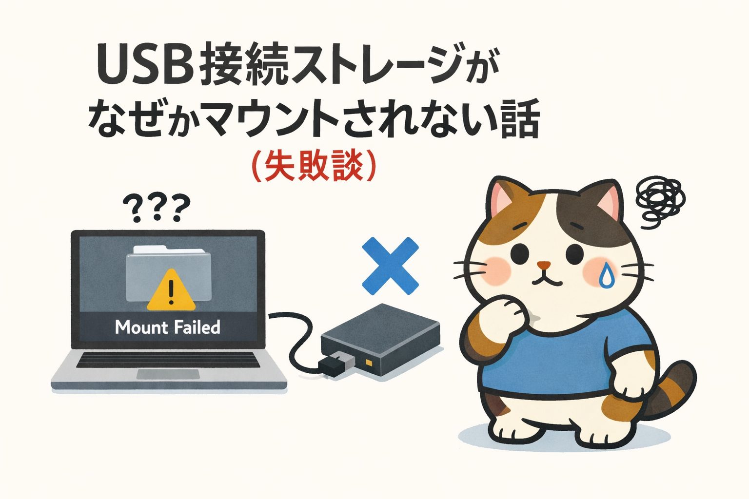 USB接続ストレージがなぜかマウントされない話（失敗談）