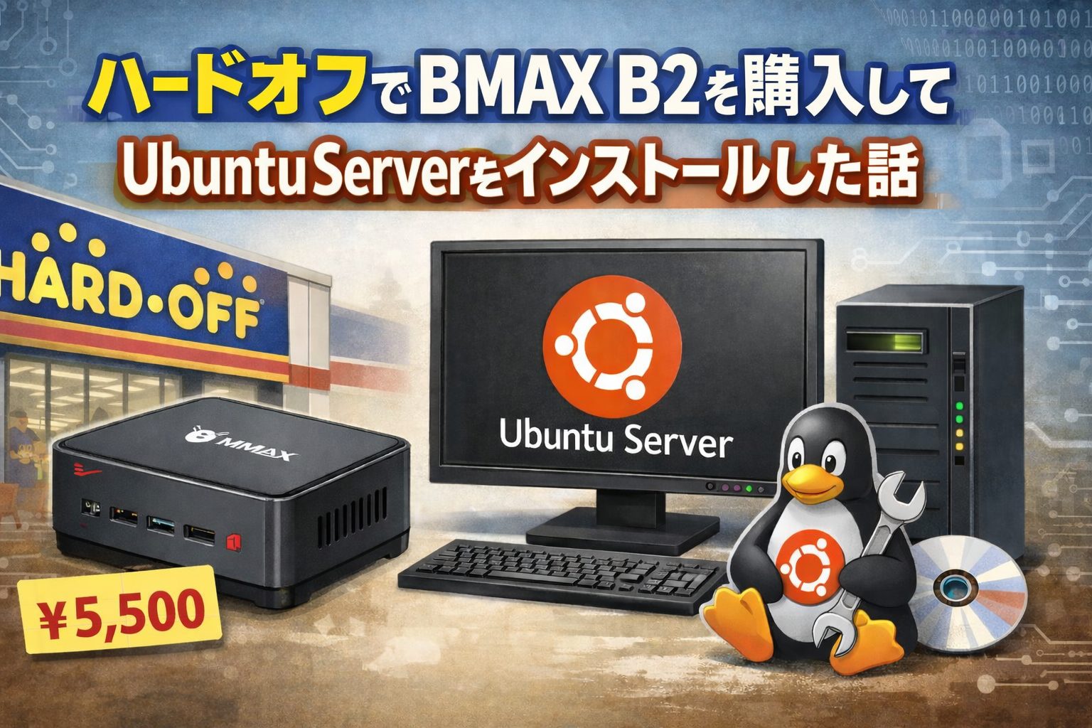 ハードオフでBMAX B2を購入してUbuntuServerをインストールした話」